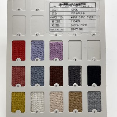 Waffle Plaid Knitting Jacquard Fabric Cotton Polyester 61%Polyesrew 34%Cotton 5%Spandex