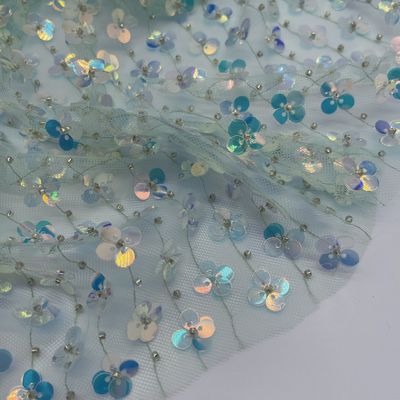 Various Colors Available Sequins Embroidered Cloth with Embroidery Fabric M13-018