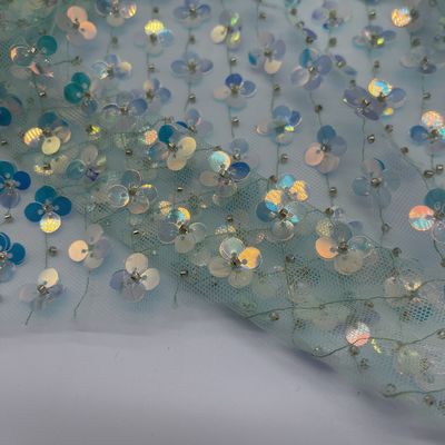 Various Colors Available Sequins Embroidered Cloth with Embroidery Fabric M13-018