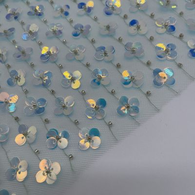 Various Colors Available Sequins Embroidered Cloth with Embroidery Fabric M13-018