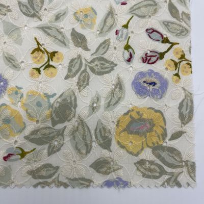 Printed Garment Cotton Embroidery Fabric Material Colors M04-LK010