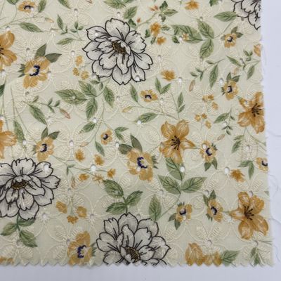 Printed Garment Cotton Embroidery Fabric Material Colors M04-LK010