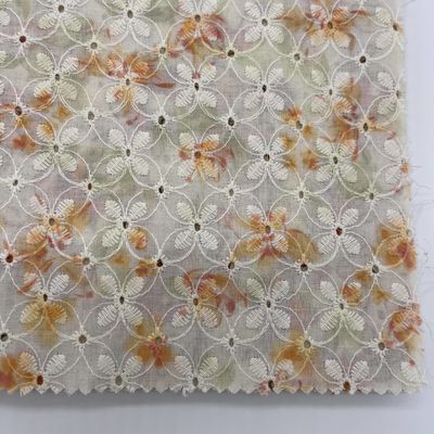 Printed Garment Cotton Embroidery Fabric Material Colors M04-LK010