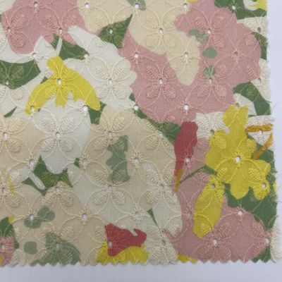 Printed Garment Cotton Embroidery Fabric Material Colors M04-LK010