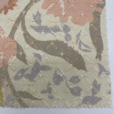 Printed Garment Cotton Embroidery Fabric Material Colors M04-LK010