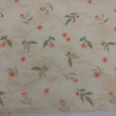 Printed Cotton Embroidery Fabric Textile Various Yarn Count Eco Friendly M04-LK011
