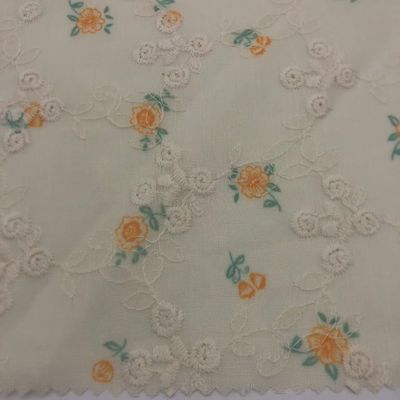 Printed Cotton Embroidery Fabric Textile Various Yarn Count Eco Friendly M04-LK011