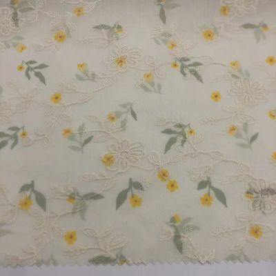 Printed Cotton Embroidery Fabric Textile Various Yarn Count Eco Friendly M04-LK011