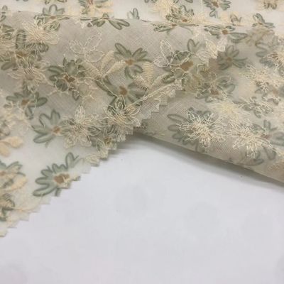 Printed Cotton Embroidery Fabric Textile Various Yarn Count Eco Friendly M04-LK011