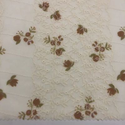 Printed Cotton Embroidery Fabric Textile Various Yarn Count Eco Friendly M04-LK011