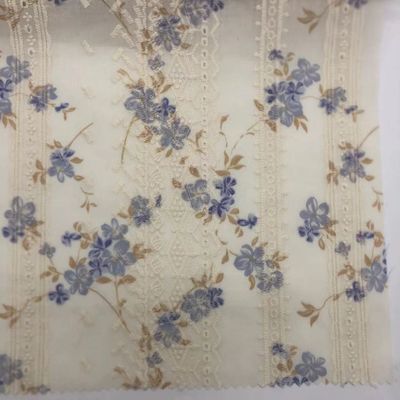 Printed Cotton Embroidery Fabric Textile Various Yarn Count Eco Friendly M04-LK011