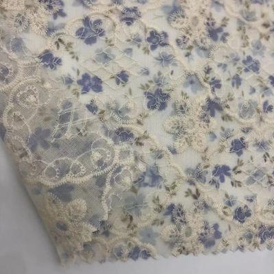 Printed Cotton Embroidery Fabric Textile Various Yarn Count Eco Friendly M04-LK011