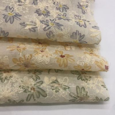 Printed Cotton Embroidery Fabric Textile Various Yarn Count Eco Friendly M04-LK011