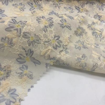 Printed Cotton Embroidery Fabric Textile Various Yarn Count Eco Friendly M04-LK011