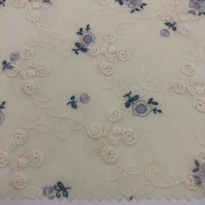 Printed Cotton Embroidery Fabric Textile Various Yarn Count Eco Friendly M04-LK011