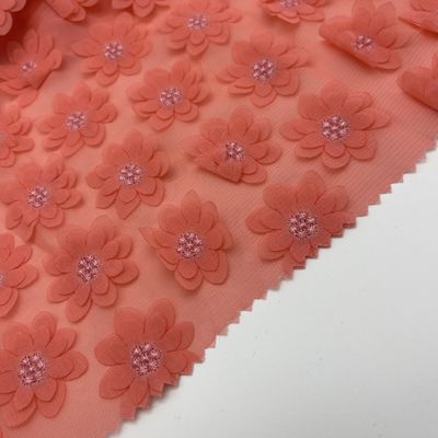Polyester Embroidered Cotton Voile Fabric Material Yarn Count M04-027