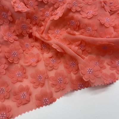 Polyester Embroidered Cotton Voile Fabric Material Yarn Count M04-027