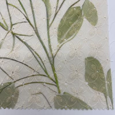 Printed Garment embroidered cotton net fabric Material MO4-LK010