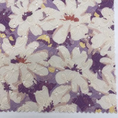 Printed Garment embroidered cotton net fabric Material MO4-LK010