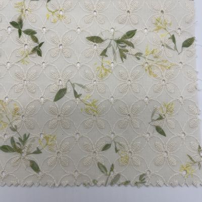Printed Garment embroidered cotton net fabric Material MO4-LK010