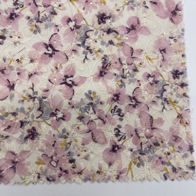 Printed Garment embroidered cotton net fabric Material MO4-LK010