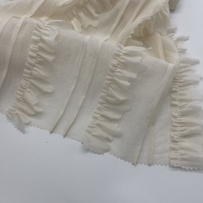 Eco Friendly Embroidered Cotton Lace Fabric Cloth Various Yarn Count M10-004