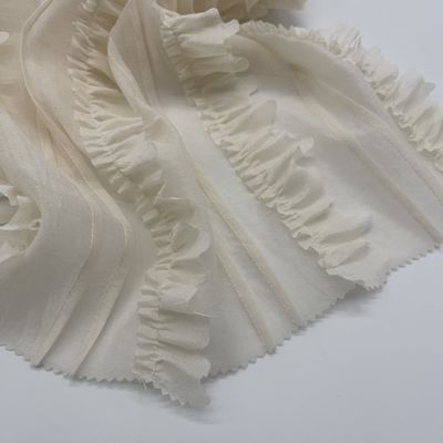 Eco Friendly Embroidered Cotton Lace Fabric Cloth Various Yarn Count M10-004