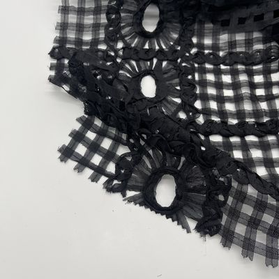 100% Polyester Lace Cotton Embroidery Fabric Textile N07-076