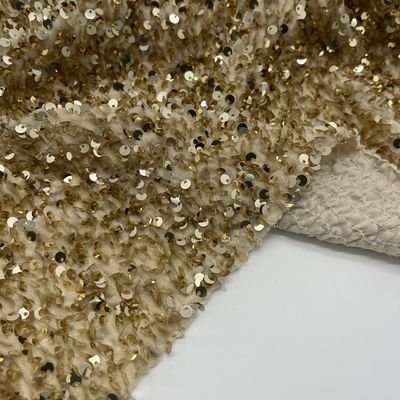 Multicolors Sequins Embroidery Fabric Cloth Yarn Counts M05-010