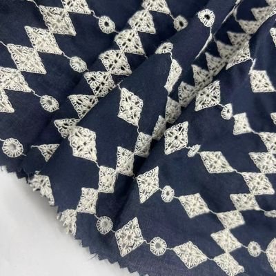 Custom Wholesale Price Embroidery Fabric 100% Cotton Black For Home Textile