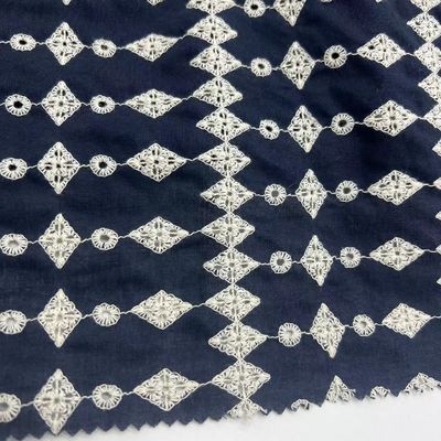 Custom Wholesale Price Embroidery Fabric 100% Cotton Black For Home Textile