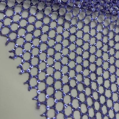 Customization Sequin Mesh  Embroidery Fabric 100% Polyester  For Party Dresses