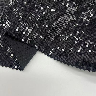 Neat Black Sequins Embroidery Fabric 95% P 5% SP For Everything Goes With Dress