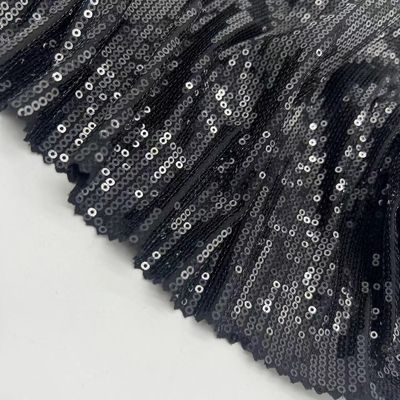 Neat Black Sequins Embroidery Fabric 95% P 5% SP For Everything Goes With Dress