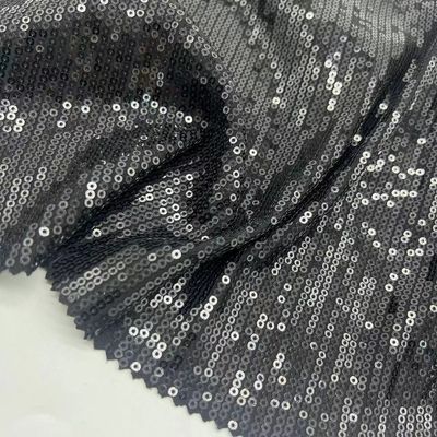 Neat Black Sequins Embroidery Fabric 95% P 5% SP For Everything Goes With Dress