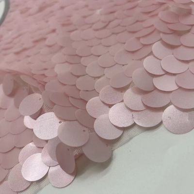 Fine Mesh Sequins Embroidery Fabric 100% Polyester Various Patterns