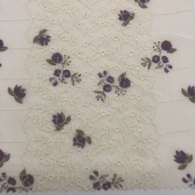 Printed Cotton Embroidery Fabric Textile Various Yarn Count Eco Friendly M04-LK011