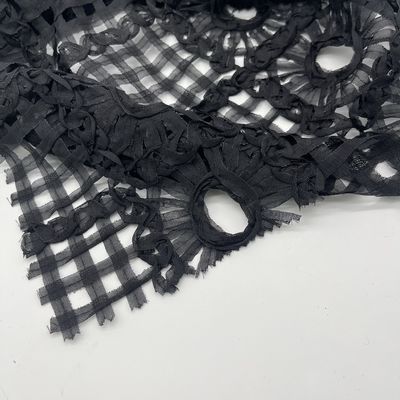100% Polyester Lace Cotton Embroidery Fabric Textile N07-076