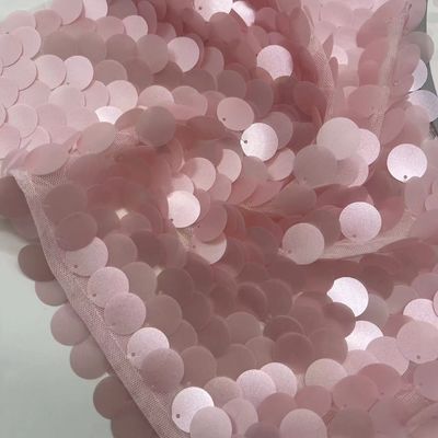 Fine Mesh Sequins Embroidery Fabric 100% Polyester Various Patterns