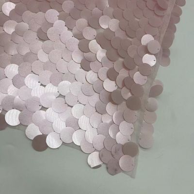 Fine Mesh Sequins Embroidery Fabric 100% Polyester Various Patterns
